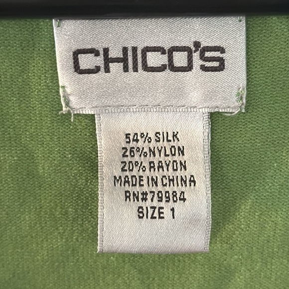 Chicos Silk Blend Sweater Vest Sleeveless Top in Lime Green Workwear Size Small - Picture 3 of 7